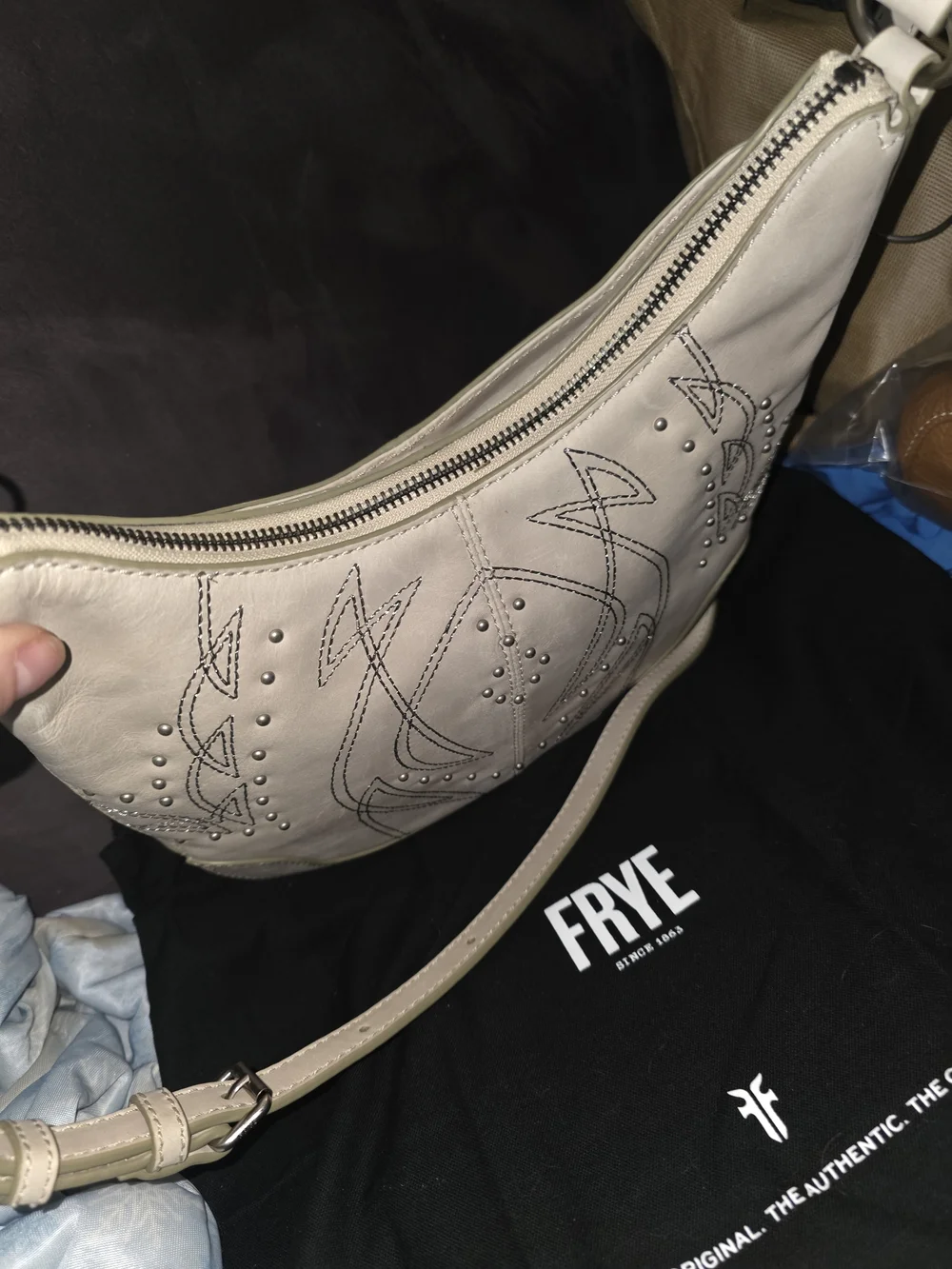 Frye beige leather
